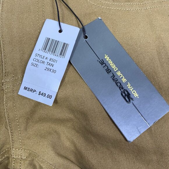 Royal Blue Mens Jeans 31x30 Khaki Super Skinny Tapered Stretch Preppy School NWT - Picture 5 of 11